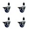 Service Caster 3'' Blue Poly Swivel 1-1/2'' Expanding Stem Caster Set with Brake, 4PK SCC-EX20S314-PPUB-BLUE-PLB-112-4 - alternate 1
